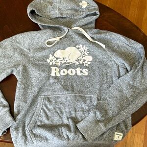 Roots gray hooded sweatshirt, size S.